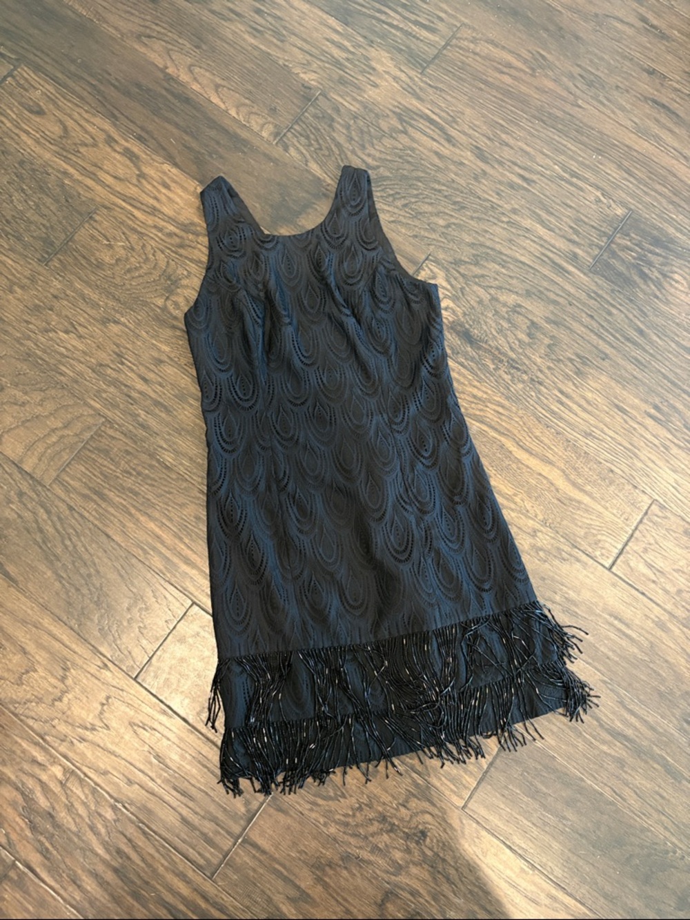 Lilly Pulitzer Black Sleeveless Fringe Hem Dress
